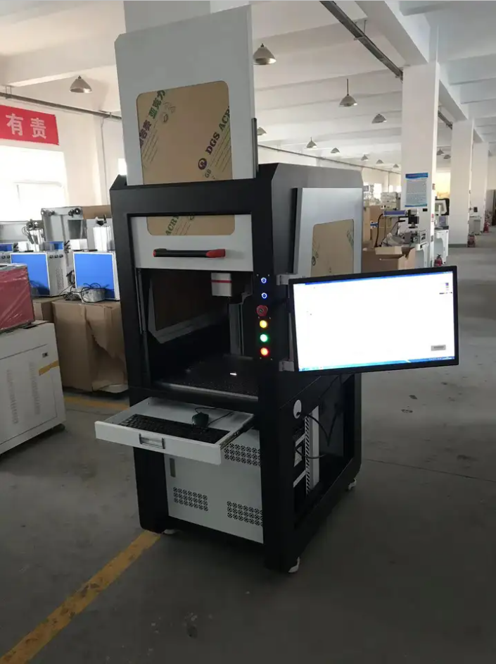 20W 30W 50W Laser Cabinet closed optical fiber marking graphicsand text markup machine